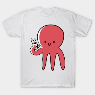 Cute Octopus with Cup T-Shirt